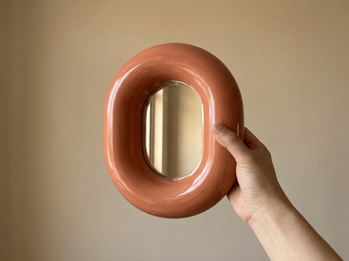 Elegant Bagel-Shaped Wall Mirror with High-Quality Finish | Stylish Decor for Living Room and Makeup - Kolise