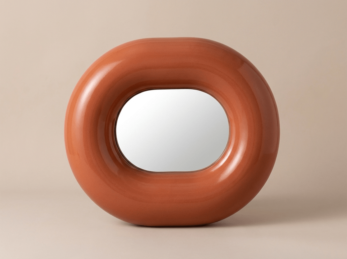 Elegant Bagel-Shaped Wall Mirror with High-Quality Finish | Stylish Decor for Living Room and Makeup - Kolise