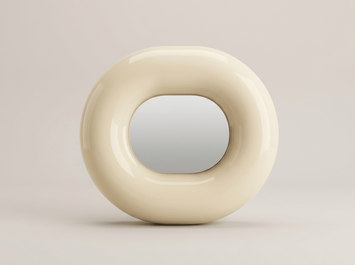 Elegant Bagel-Shaped Wall Mirror with High-Quality Finish | Stylish Decor for Living Room and Makeup - Kolise