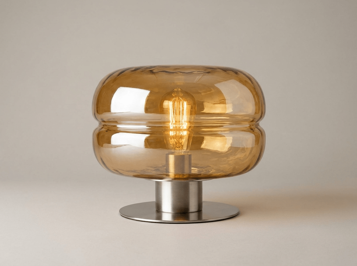 Elegant Glass Table Lamp | Minimalist LED Design for Cozy Bedroom Ambiance - Kolise