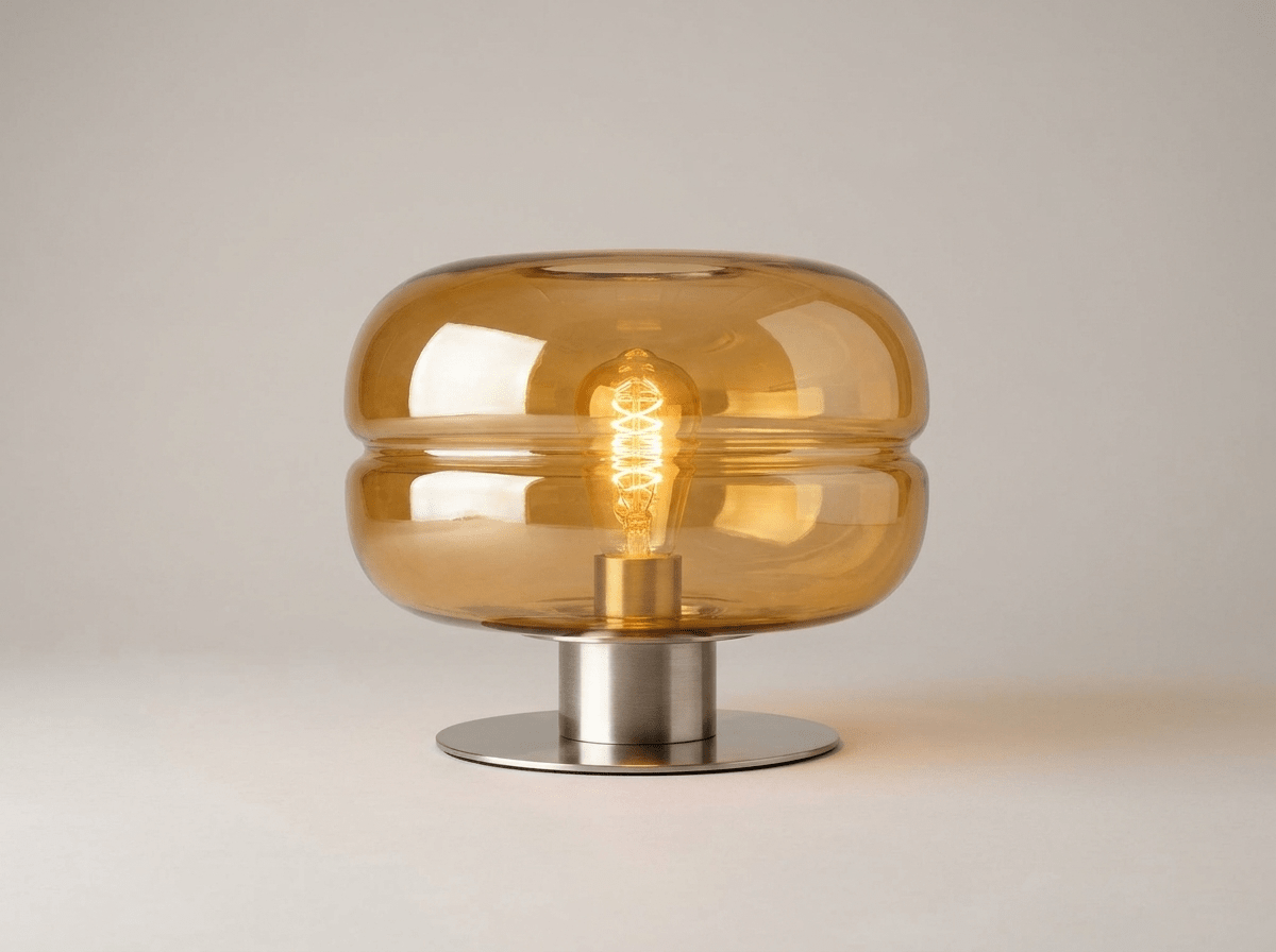 Elegant Glass Table Lamp | Minimalist LED Design for Cozy Bedroom Ambiance - Kolise