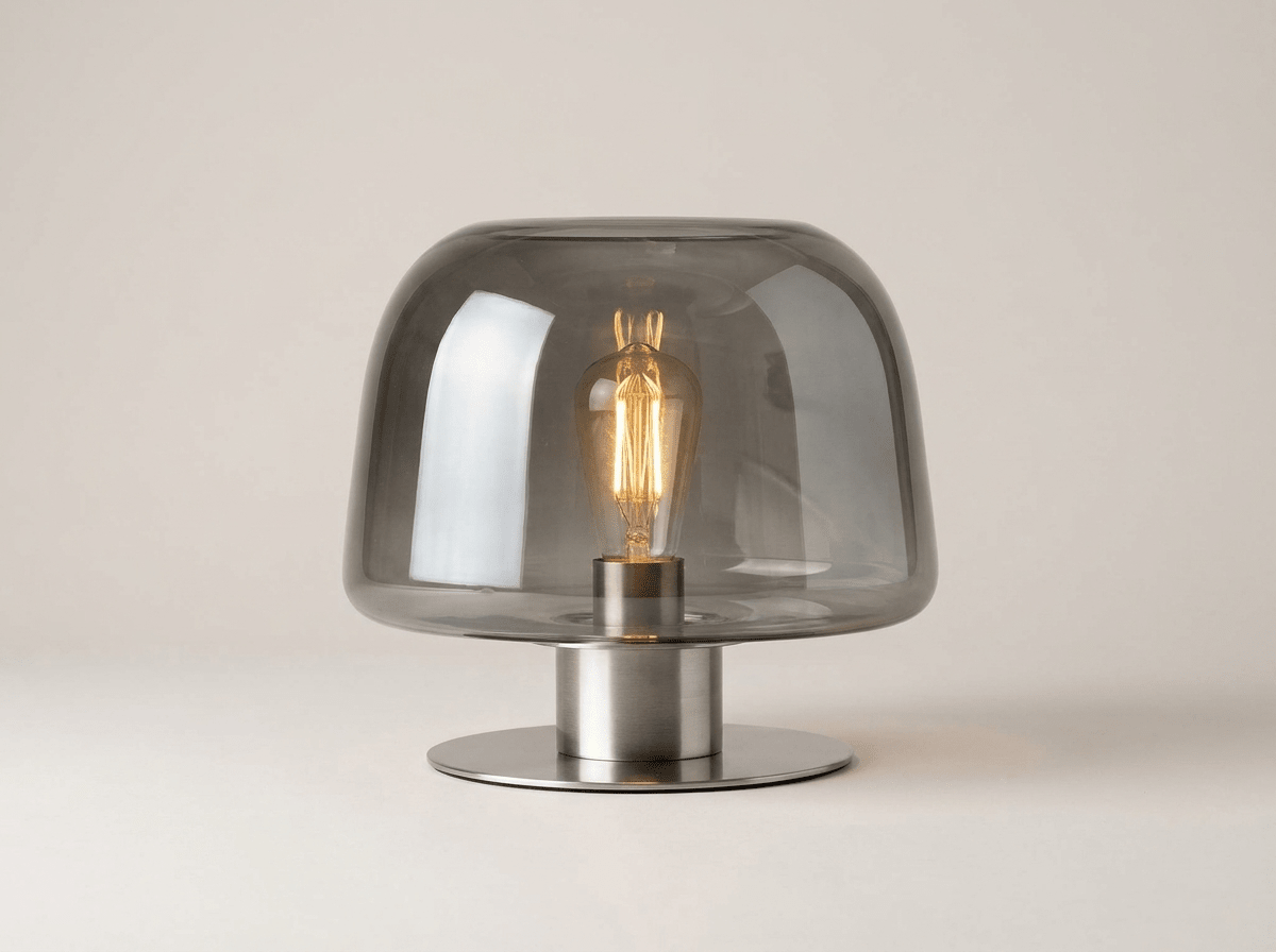 Elegant Glass Table Lamp | Minimalist LED Design for Cozy Bedroom Ambiance - Kolise