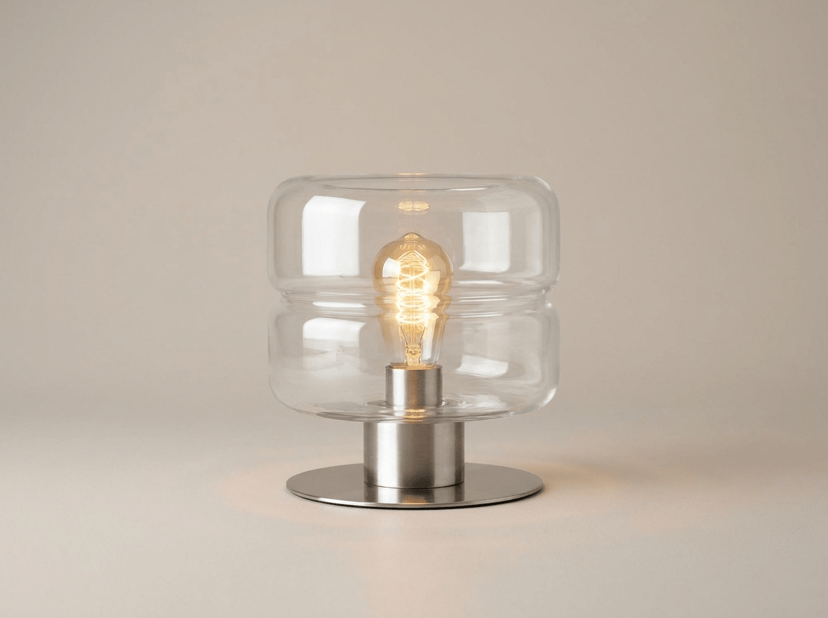 Elegant Glass Table Lamp | Minimalist LED Design for Cozy Bedroom Ambiance - Kolise