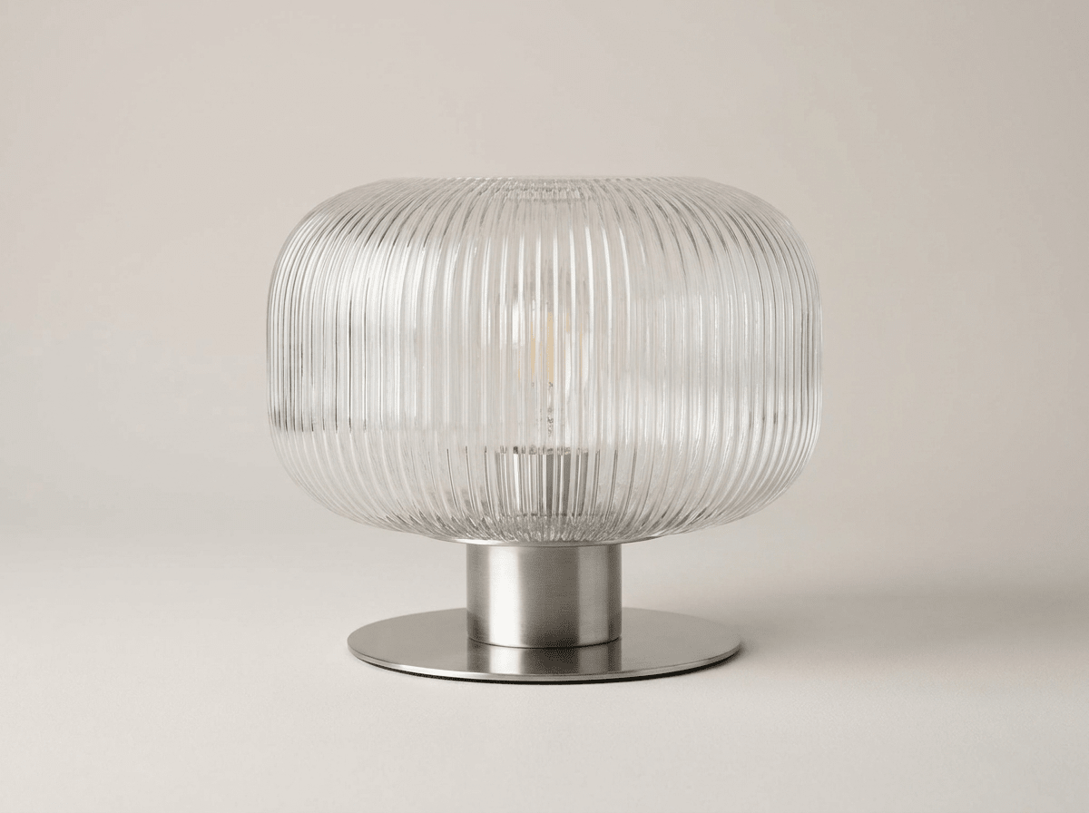 Elegant Glass Table Lamp | Minimalist LED Design for Cozy Bedroom Ambiance - Kolise