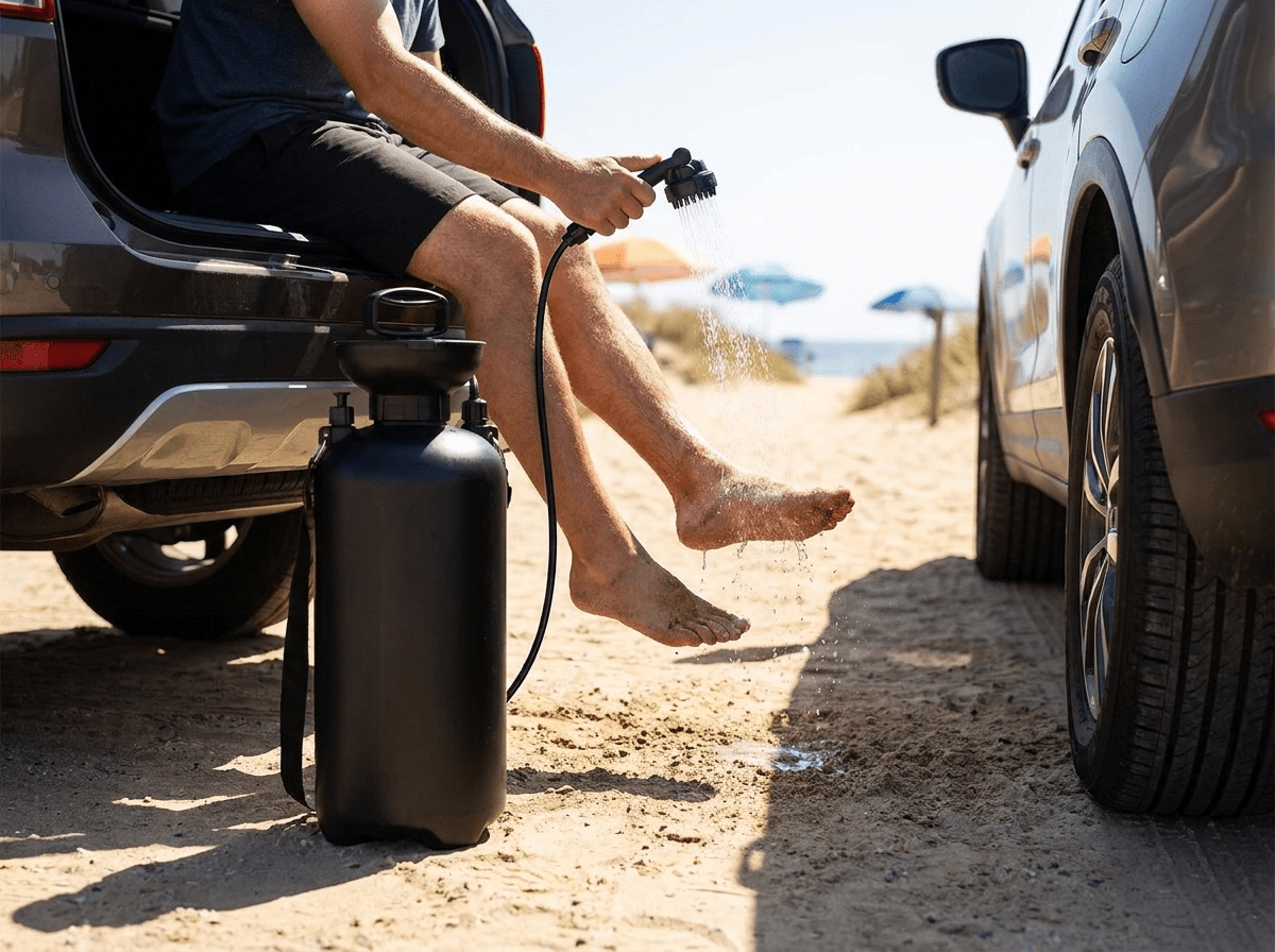 Outdoor Shower Kit | Portable Pressurized Shower with 8L Capacity | Ideal for Camping, Pets, and Beach Cleaning - Kolise