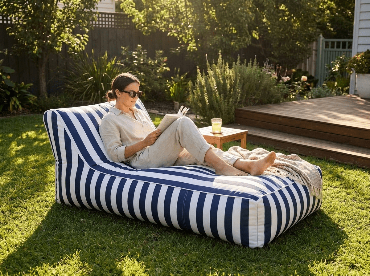 Outdoor Bean Bag Lounger Cover | Waterproof Oxford Fabric for Garden & Pool Relaxation - Kolise