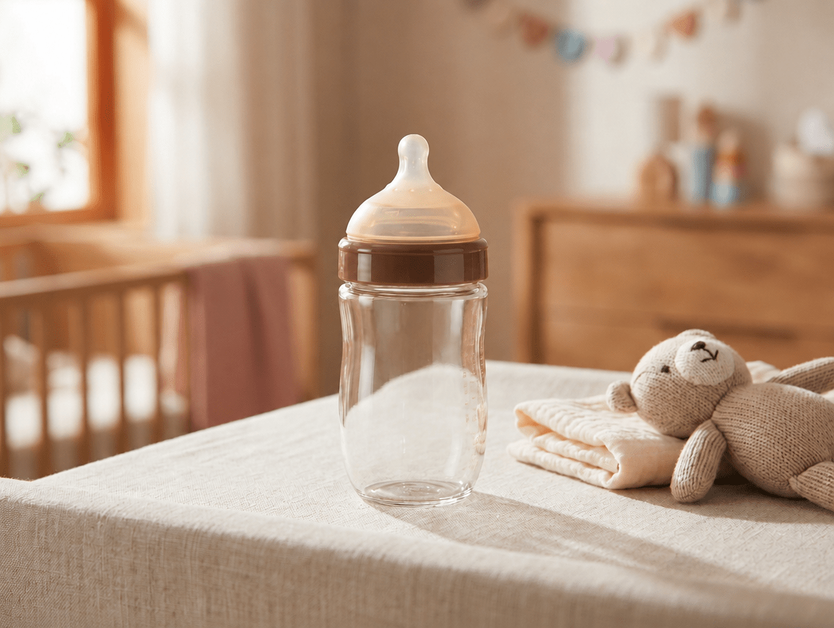 Nestling Glass Baby Bottle | Wide-Neck with Anti-Colic Valve - Kolise