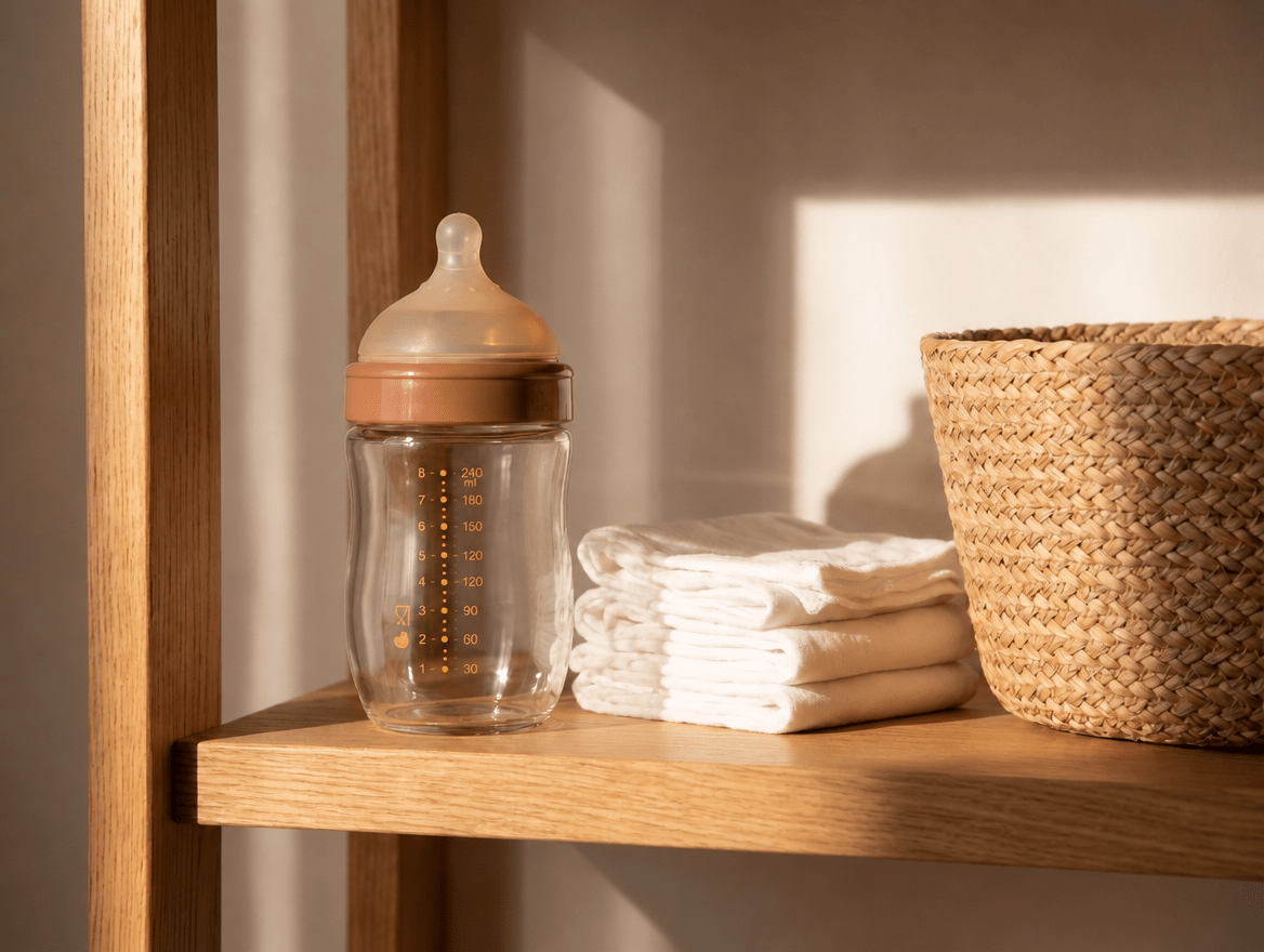 Nestling Glass Baby Bottle | Wide-Neck with Anti-Colic Valve - Kolise